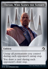 Human // Teferi, Who Slows the Sunset Emblem Double-Sided Token [Innistrad: Midnight Hunt Tokens] | Lots Moore NSW