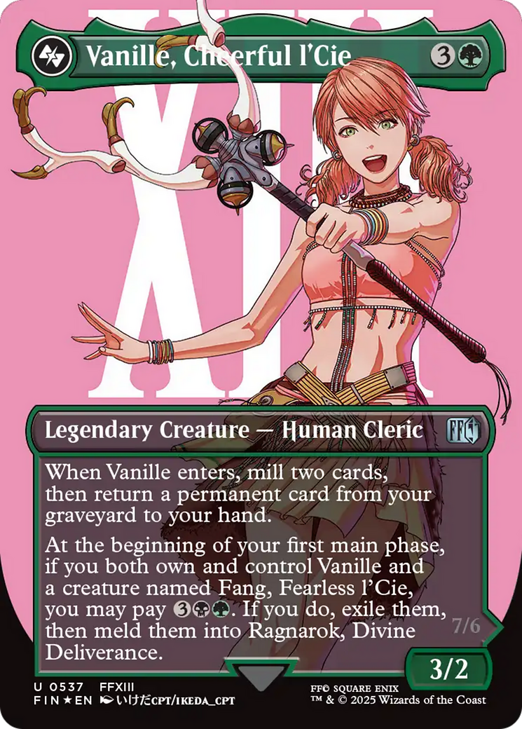 Vanille, Cheerful l'Cie // Ragnarok, Divine Deliverance (Borderless) (Surge Foil) [FINAL FANTASY] | Lots Moore NSW