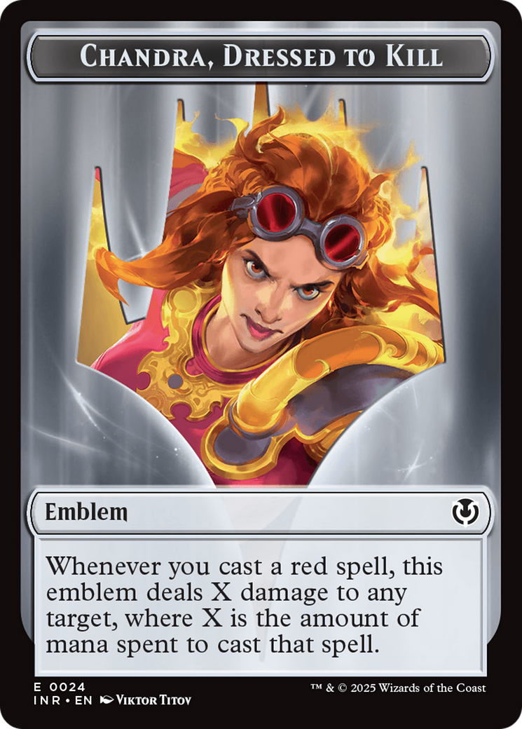 Human (0014) // Emblem - Chandra, Dressed to Kill Double-Sided Token [Innistrad Remastered Tokens] | Lots Moore NSW