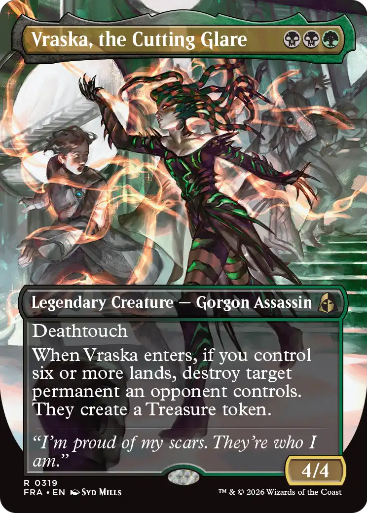 Vraska, the Cutting Glare (Borderless) [Reality Fracture] | Lots Moore NSW