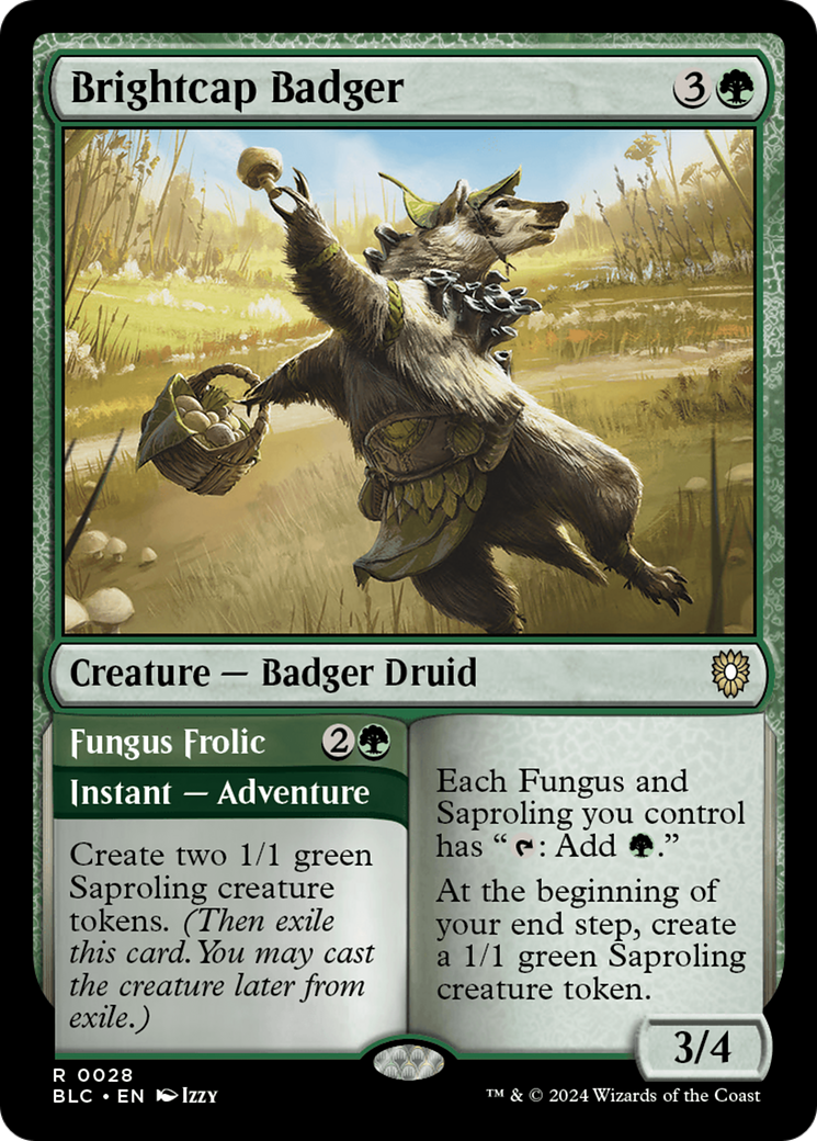 Brightcap Badger // Fungus Frolic [Bloomburrow Commander] | Lots Moore NSW