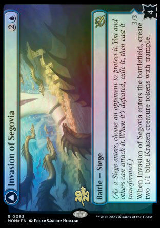 Invasion of Segovia // Caetus, Sea Tyrant of Segovia [March of the Machine Prerelease Promos] | Lots Moore NSW