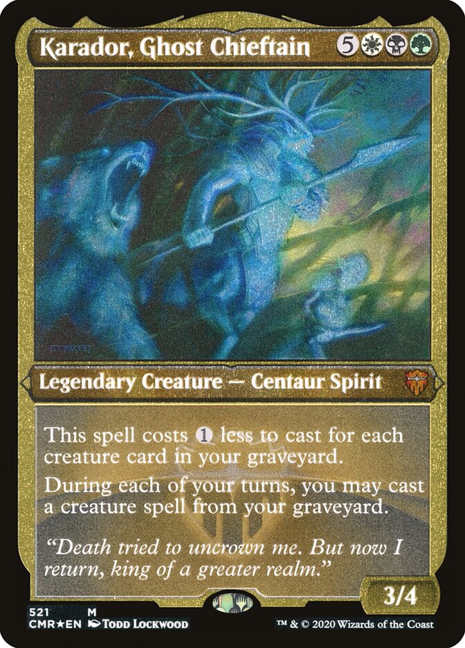 Karador, Ghost Chieftain (Etched) [Commander Legends] | Lots Moore NSW