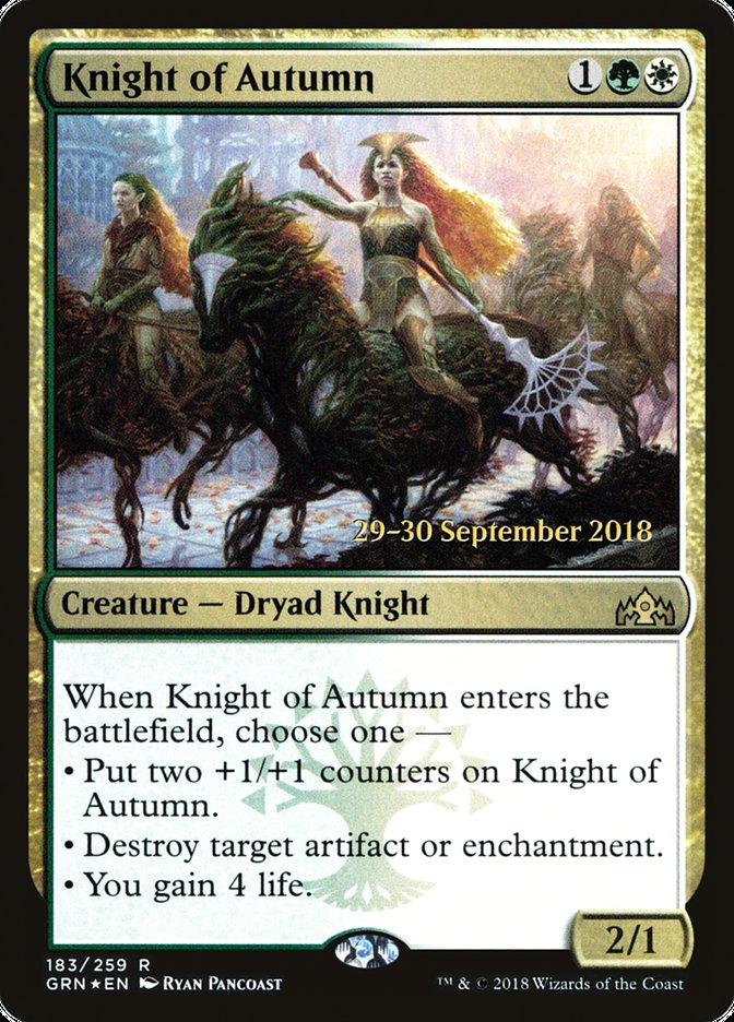 Knight of Autumn [Guilds of Ravnica Prerelease Promos] | Lots Moore NSW