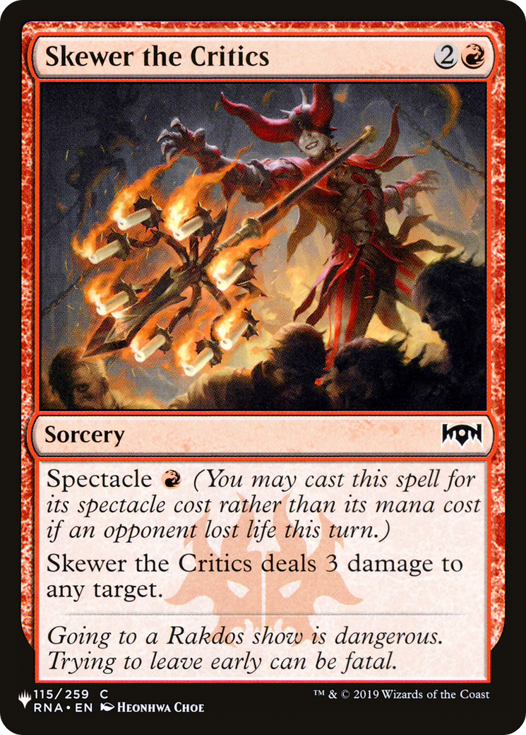 Skewer the Critics [The List] | Lots Moore NSW