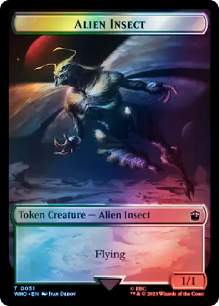 Alien // Alien Insect Double-Sided Token (Surge Foil) [Doctor Who Tokens] | Lots Moore NSW