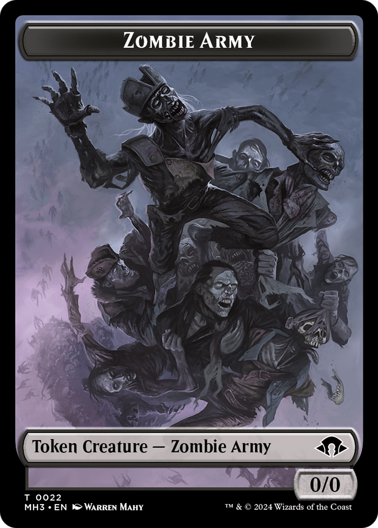 Eldrazi Spawn // Zombie Army Double-Sided Token [Modern Horizons 3 Tokens] | Lots Moore NSW