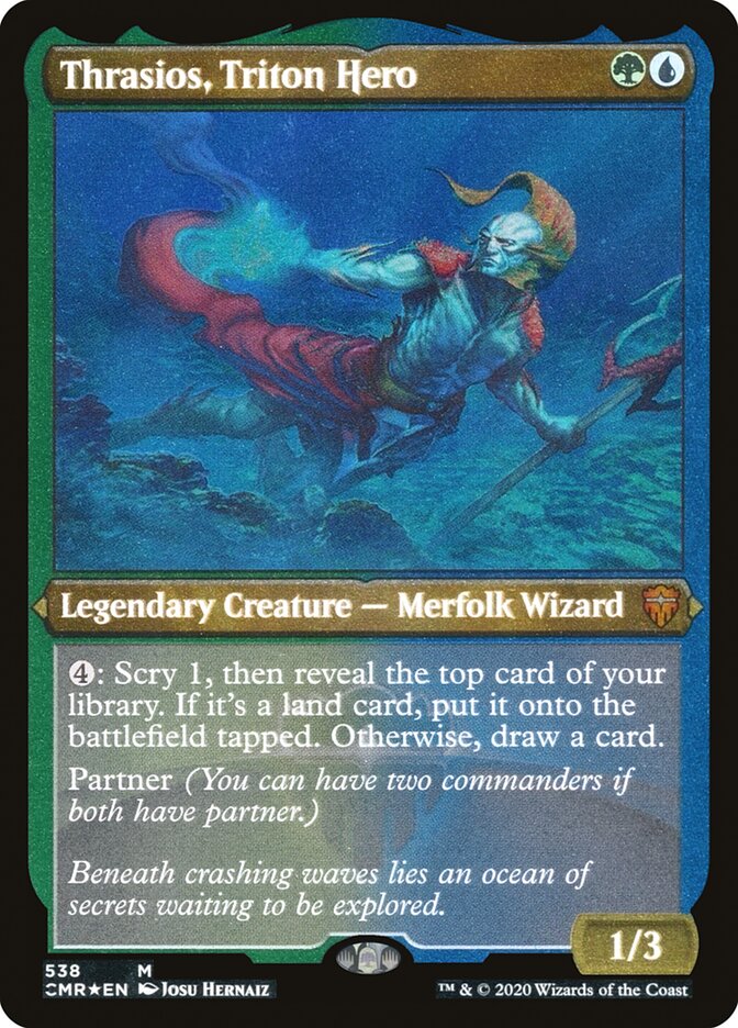 Thrasios, Triton Hero (Etched) [Commander Legends] | Lots Moore NSW