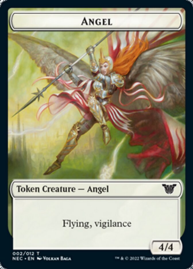 Angel // Elephant Double-Sided Token [Kamigawa: Neon Dynasty Commander Tokens] | Lots Moore NSW