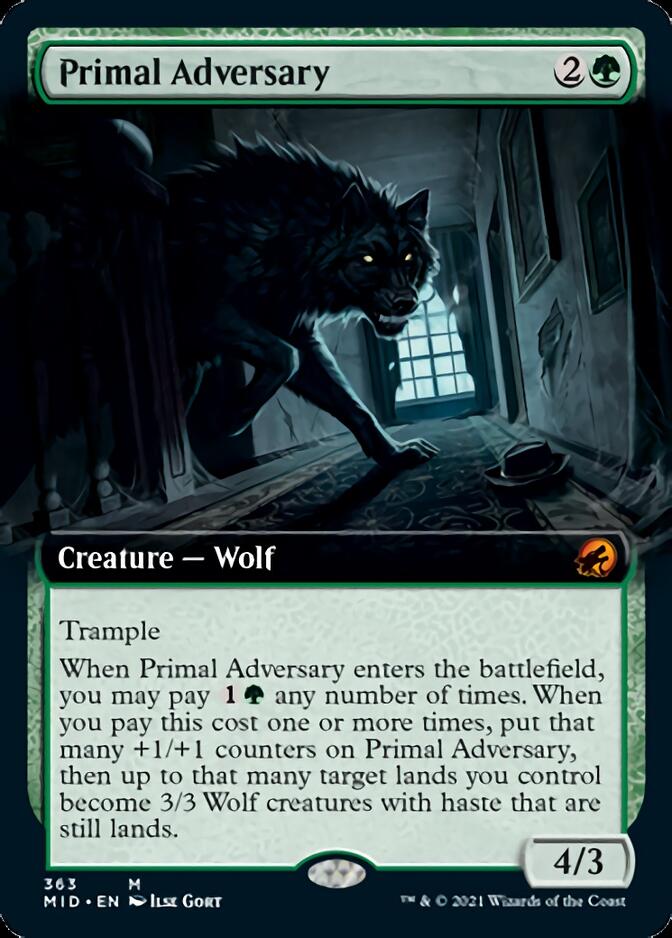 Primal Adversary (Extended Art) [Innistrad: Midnight Hunt] | Lots Moore NSW