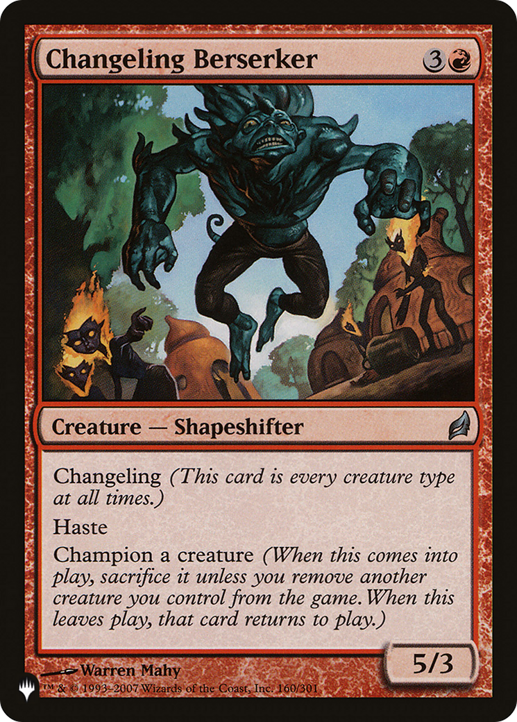 Changeling Berserker [The List] | Lots Moore NSW