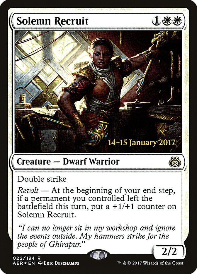Solemn Recruit [Aether Revolt Prerelease Promos] | Lots Moore NSW