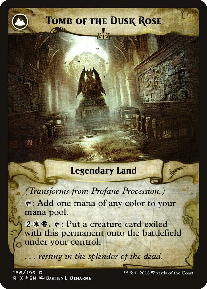 Profane Procession // Tomb of the Dusk Rose [Rivals of Ixalan Prerelease Promos] | Lots Moore NSW