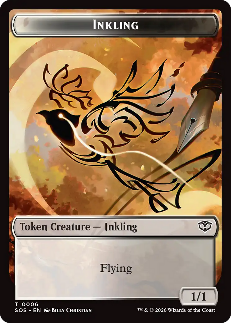 Fractal (0004) // Inkling (006) Double-Sided Token [Secrets of Strixhaven Tokens] | Lots Moore NSW