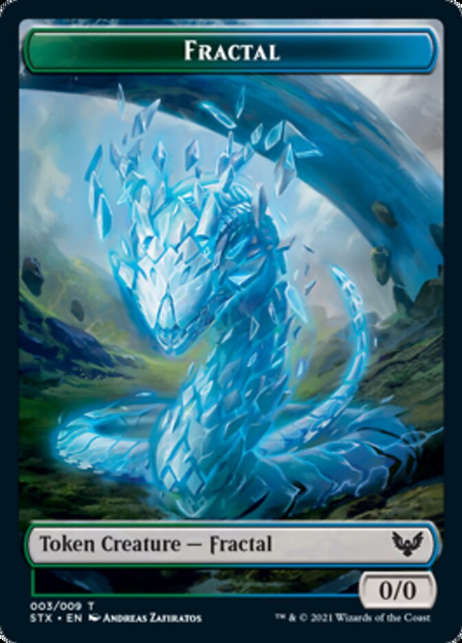Fractal // Avatar Double-Sided Token [Strixhaven: School of Mages Tokens] | Lots Moore NSW