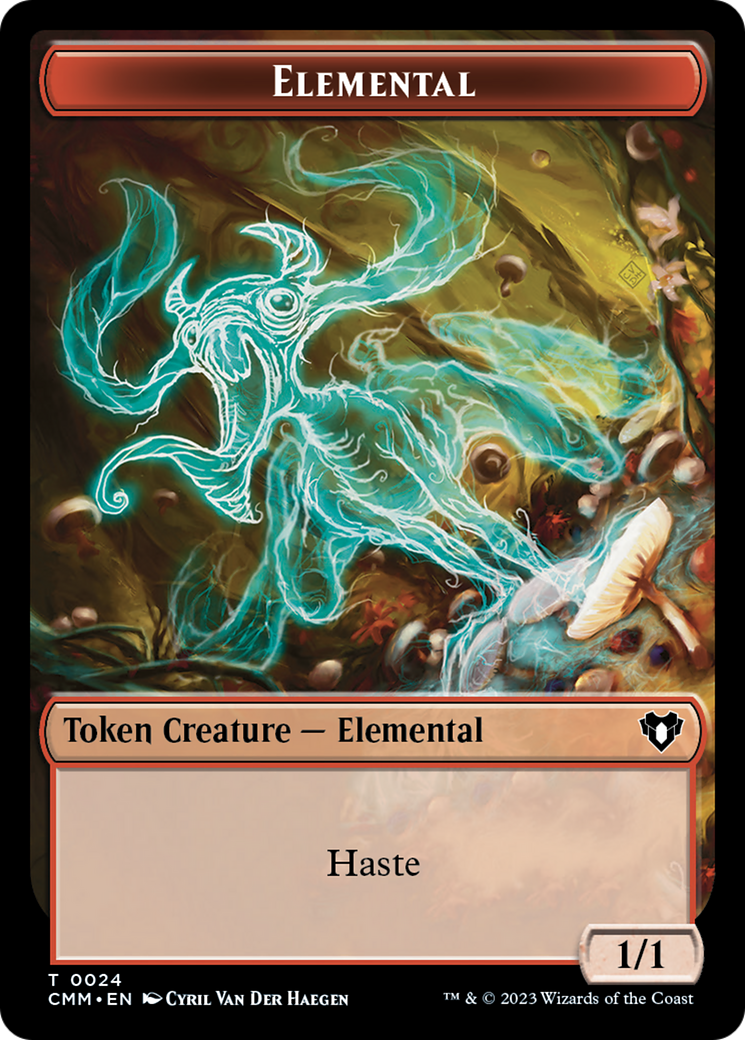 Elemental (0024) // Elf Druid Double-Sided Token [Commander Masters Tokens] | Lots Moore NSW