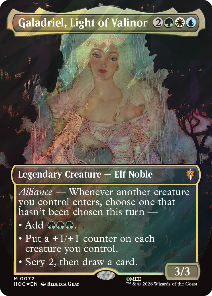Galadriel, Light of Valinor (Borderless) (Surge Foil) [The Hobbit: Eternal-Legal] | Lots Moore NSW