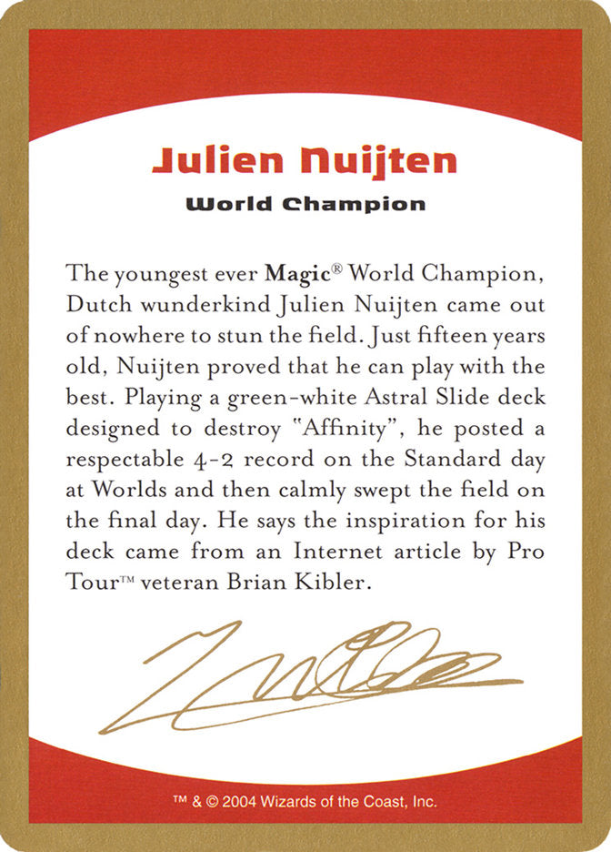 Julien Nuijten Bio [World Championship Decks 2004] | Lots Moore NSW