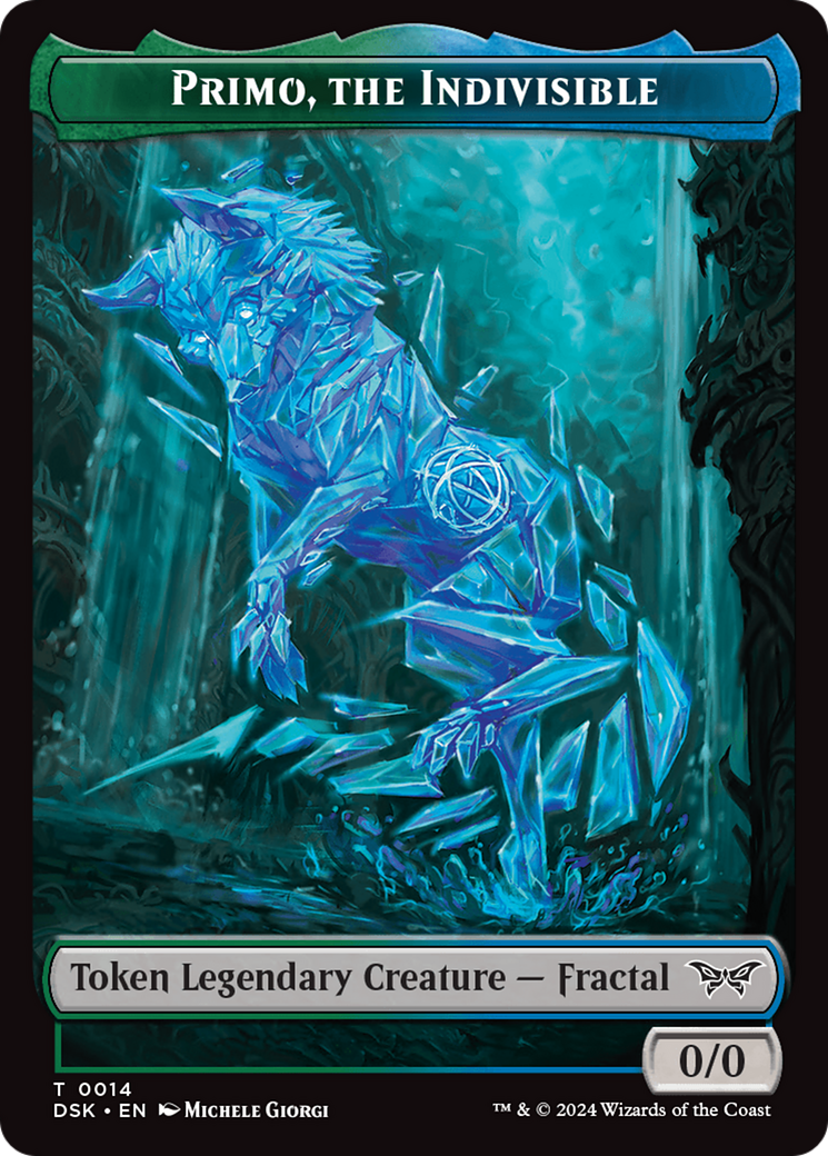 Primo, the Indivisible // Manifest Double-Sided Token [Duskmourn: House of Horror Tokens] | Lots Moore NSW