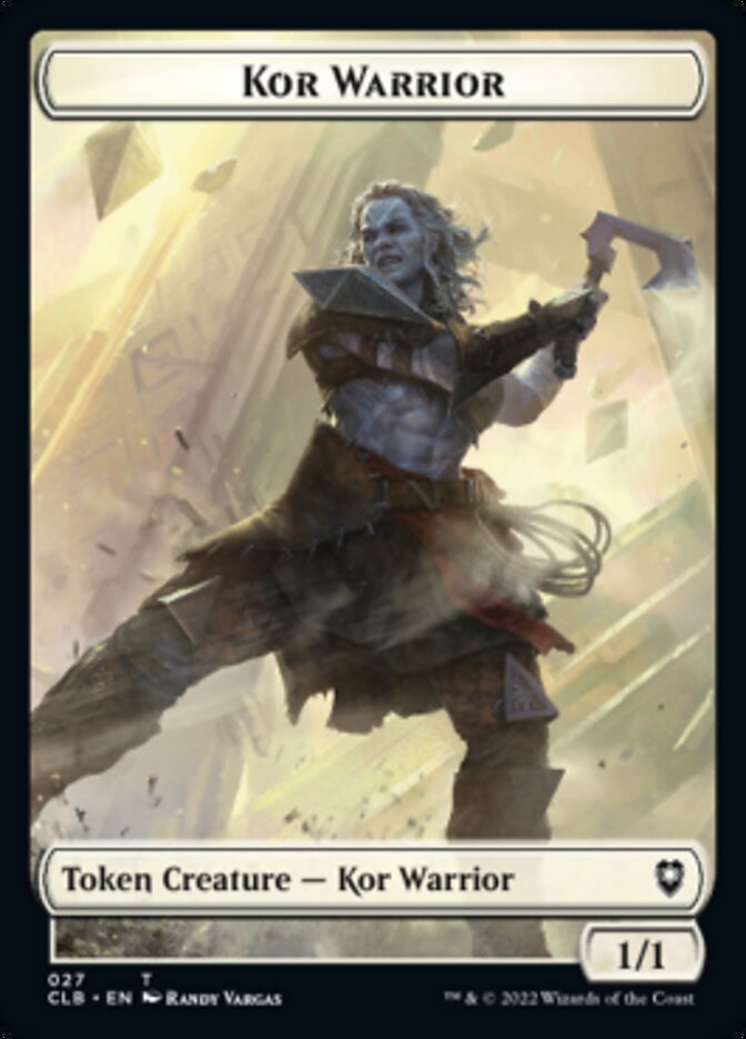 Kor Warrior // Shapeshifter (023) Double-Sided Token [Commander Legends: Battle for Baldur's Gate Tokens] | Lots Moore NSW