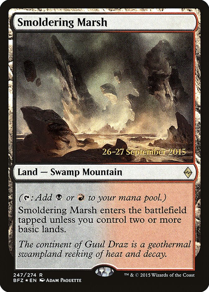 Smoldering Marsh [Battle for Zendikar Prerelease Promos] | Lots Moore NSW