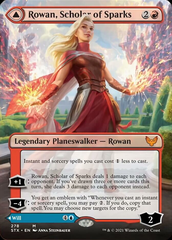 Rowan, Scholar of Sparks // Will, Scholar of Frost (Borderless) [Strixhaven: School of Mages] | Lots Moore NSW