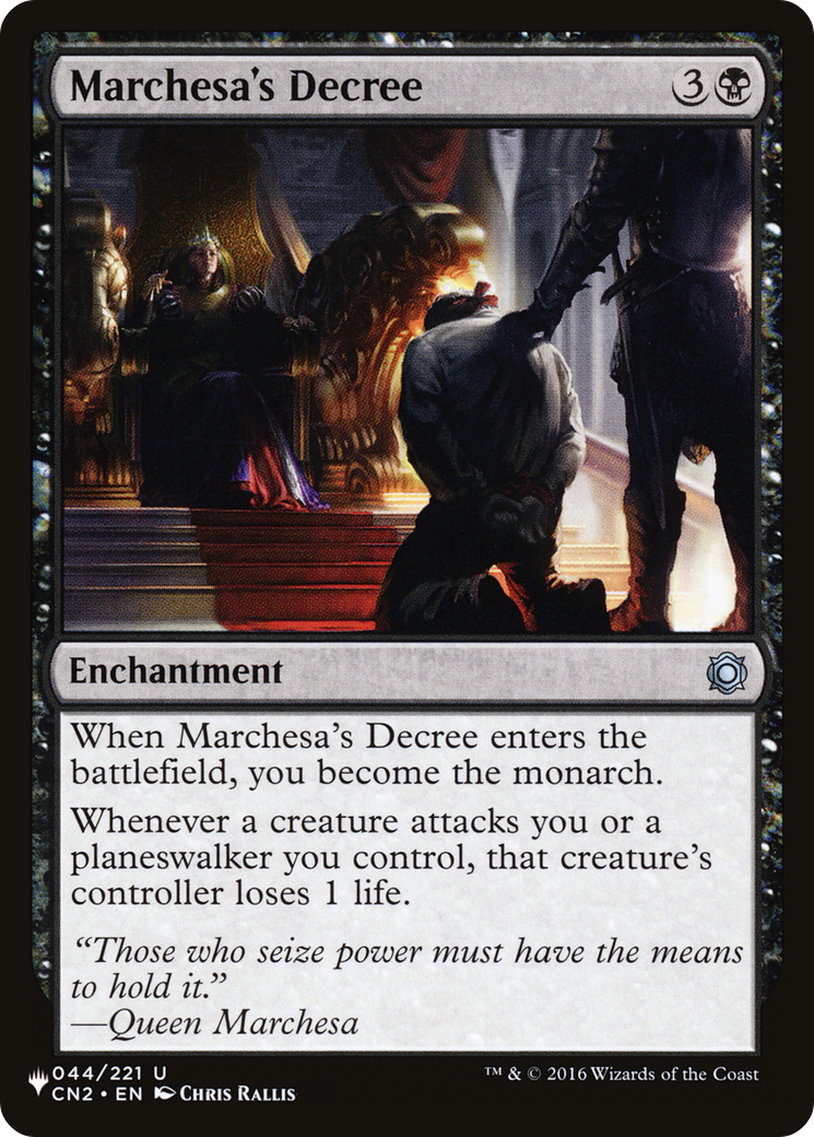 Marchesa's Decree [The List] | Lots Moore NSW