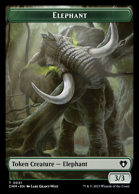 Clue // Elephant Double-Sided Token [Commander Masters Tokens] | Lots Moore NSW