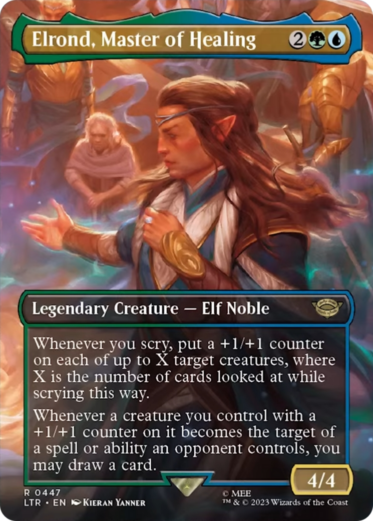 Elrond, Master of Healing (Borderless Alternate Art) [The Lord of the Rings: Tales of Middle-Earth] | Lots Moore NSW