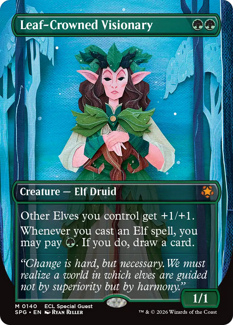 Leaf-Crowned Visionary (Borderless) [Lorwyn Eclipsed Special Guests] | Lots Moore NSW