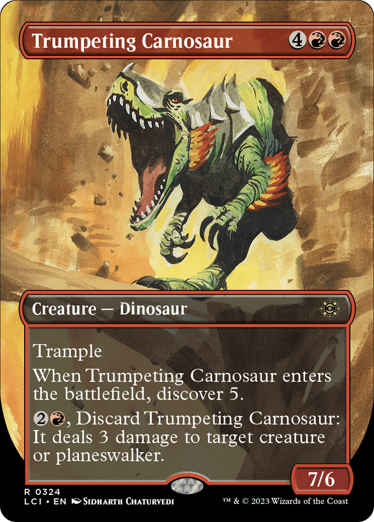 Trumpeting Carnosaur (Borderless) [The Lost Caverns of Ixalan] | Lots Moore NSW