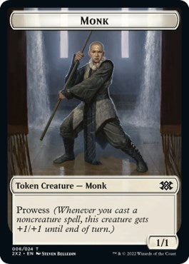 Wrenn and Six Emblem // Monk Double-Sided Token [Double Masters 2022 Tokens] | Lots Moore NSW