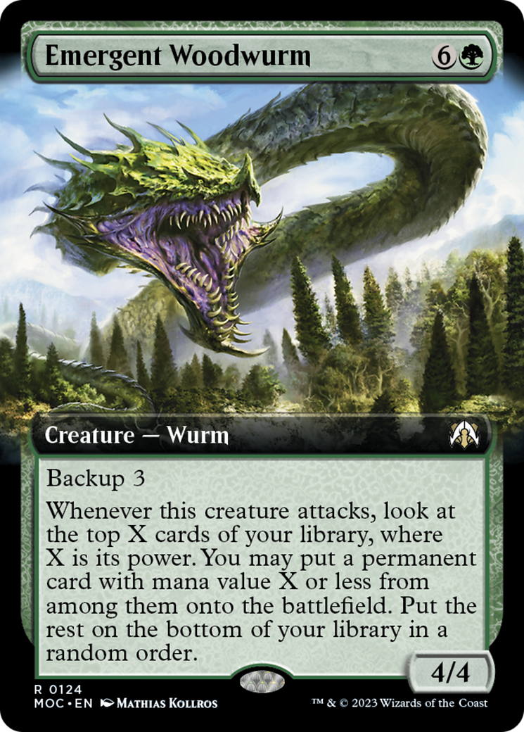 Emergent Woodwurm (Extended Art) [March of the Machine Commander] | Lots Moore NSW