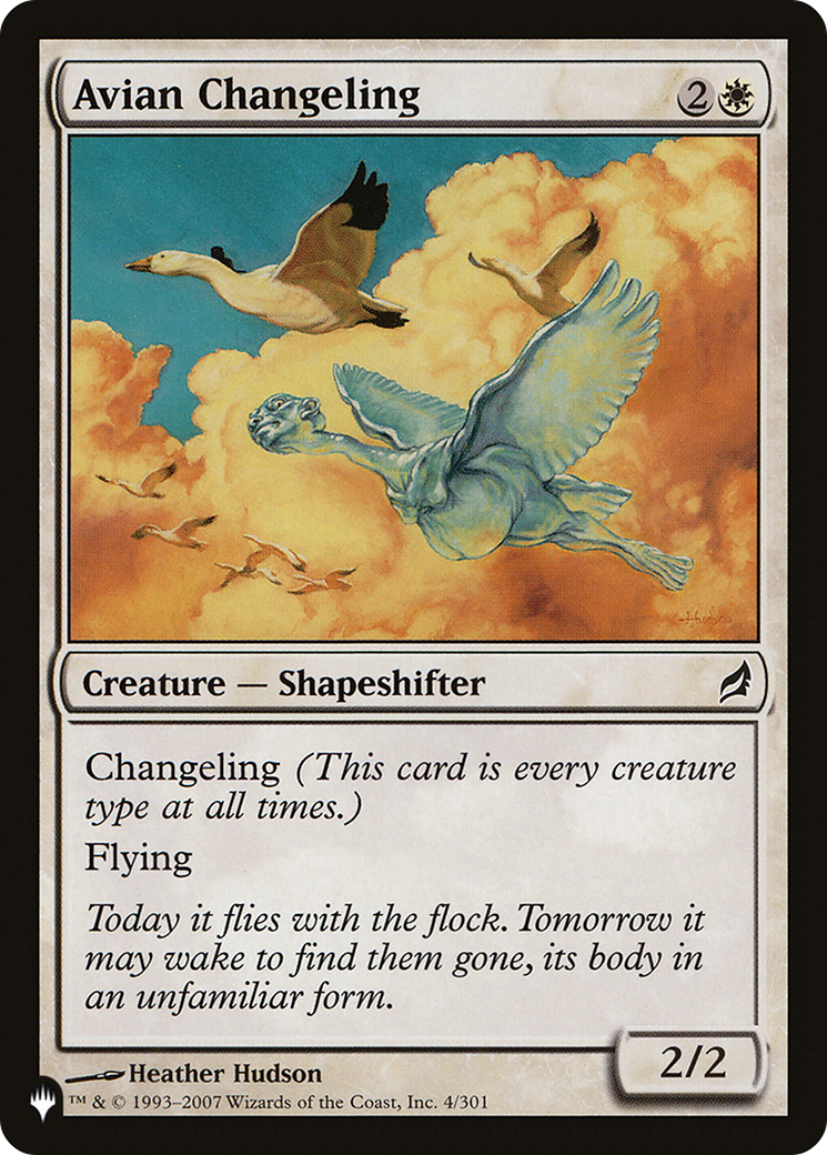 Avian Changeling [The List] | Lots Moore NSW