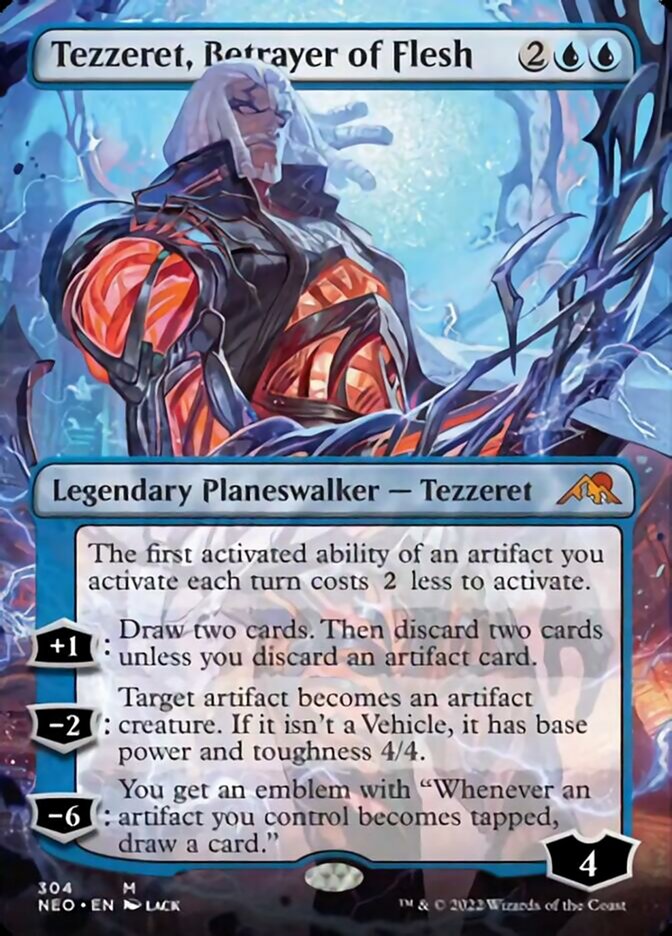 Tezzeret, Betrayer of Flesh (Borderless) [Kamigawa: Neon Dynasty] | Lots Moore NSW