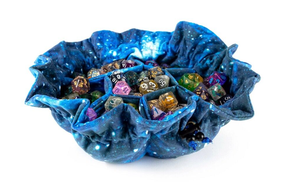 LPG Fanroll: Velvet Compartment Dice Bag with Pockets: Galaxy | Lots Moore NSW