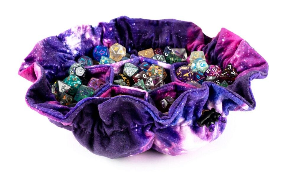 Fanroll: Velvet Compartment Dice Bag with Pockets: Nebula | Lots Moore NSW