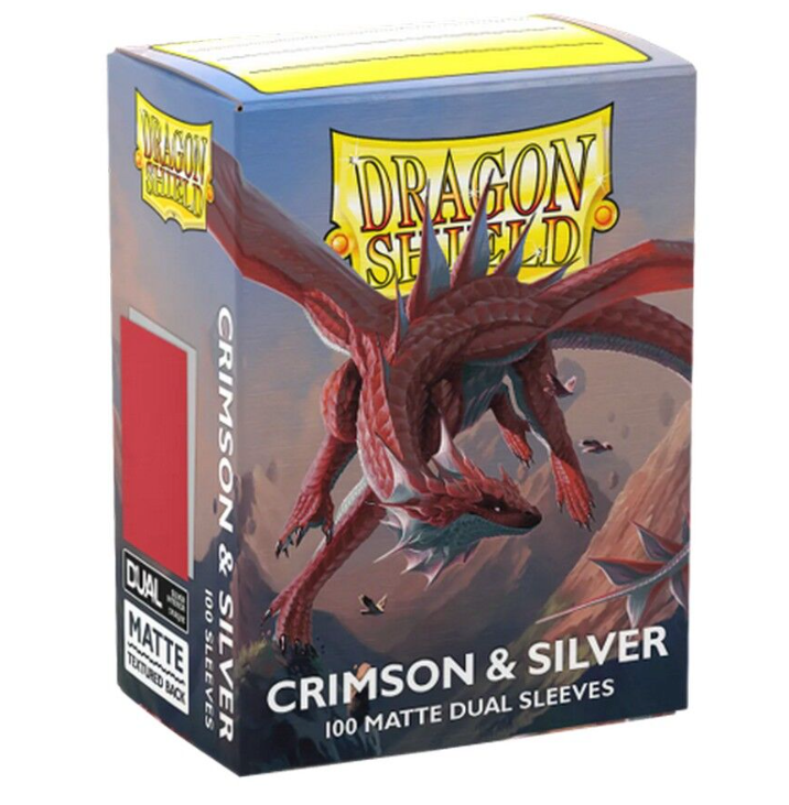 Dragon Shield: Sleeves – Matte Dual – Crimson & Silver | Lots Moore NSW