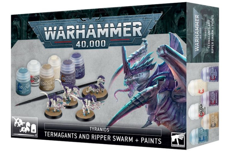 TYRANIDS: TERMAGANTS AND RIPPER SWARM + PAINTS SET | Lots Moore NSW