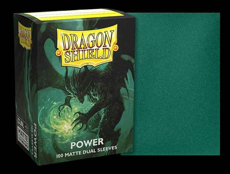 Dragon Shield - Box 100 - Standard Size Dual Matte Metallic Green Power | Lots Moore NSW