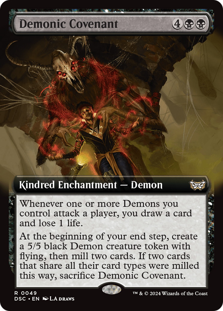 Demonic Covenant (Extended Art) [Duskmourn: House of Horror Commander] | Lots Moore NSW