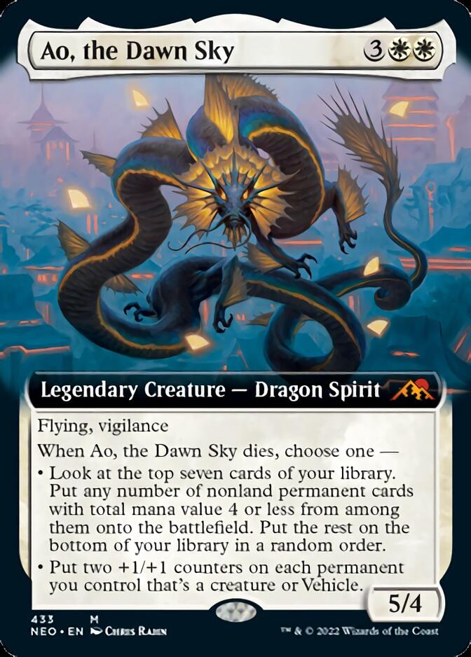 Ao, the Dawn Sky (Extended Art) [Kamigawa: Neon Dynasty] | Lots Moore NSW