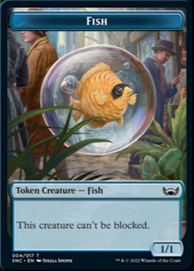 Clue // Fish Double-Sided Token [Streets of New Capenna Commander Tokens] | Lots Moore NSW