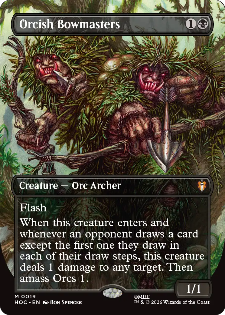 Orcish Bowmasters (Borderless) (Surge Foil) [The Hobbit: Eternal-Legal] | Lots Moore NSW