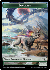 Warrior // Dinosaur Double-Sided Token [March of the Machine Tokens] | Lots Moore NSW