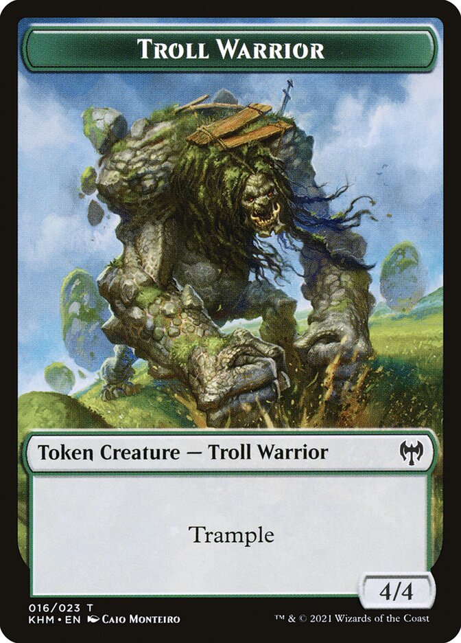 Human Warrior // Troll Warrior Double-Sided Token [Kaldheim Tokens] | Lots Moore NSW
