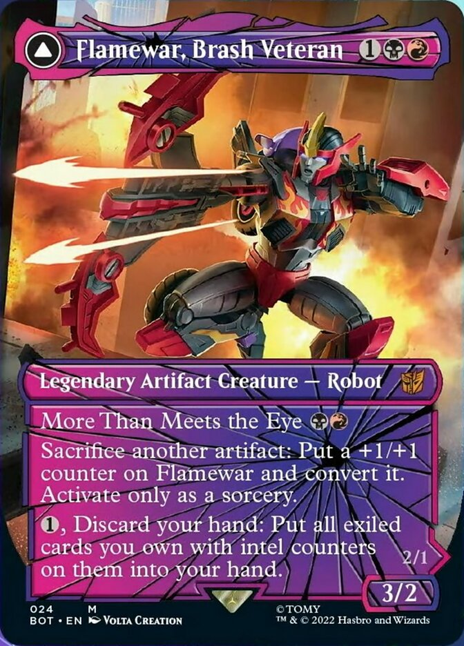 Flamewar, Brash Veteran // Flamewar, Streetwise Operative (Shattered Glass) [Transformers] | Lots Moore NSW