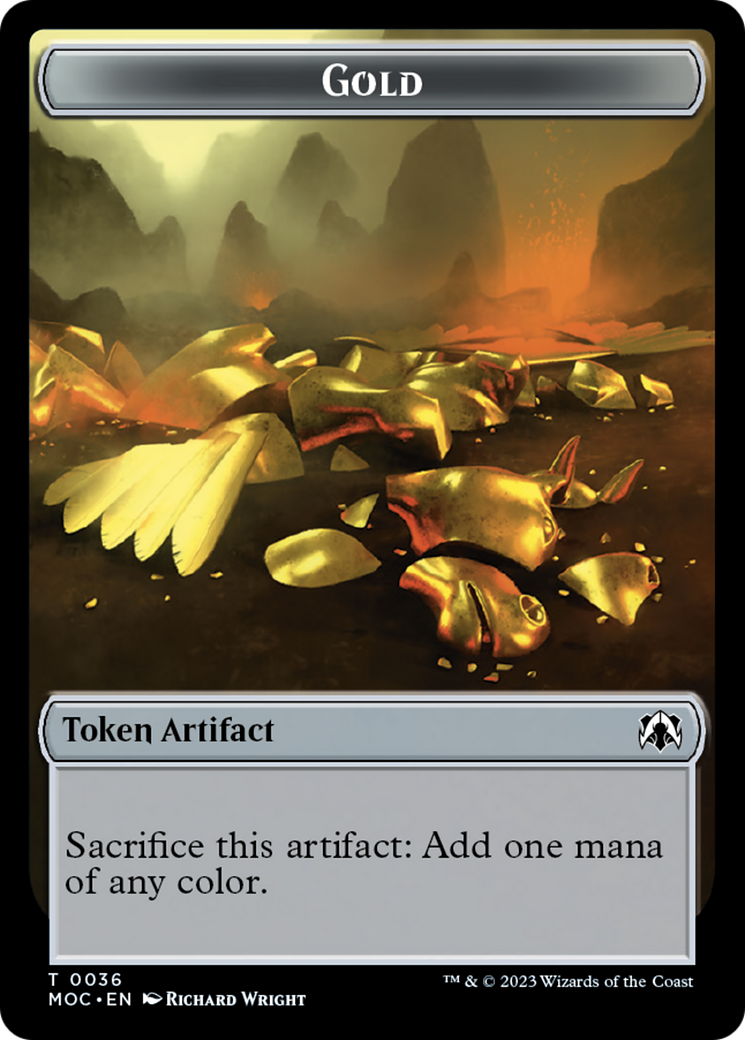 Thopter // Gold Double-Sided Token [March of the Machine Commander Tokens] | Lots Moore NSW