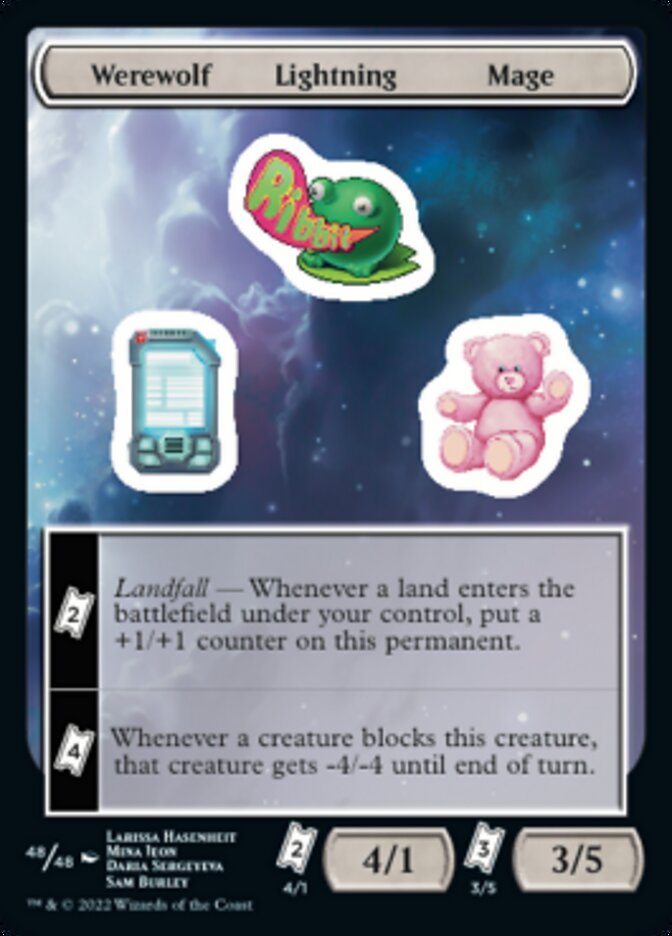 Werewolf Lightning Mage [Unfinity Stickers] | Lots Moore NSW