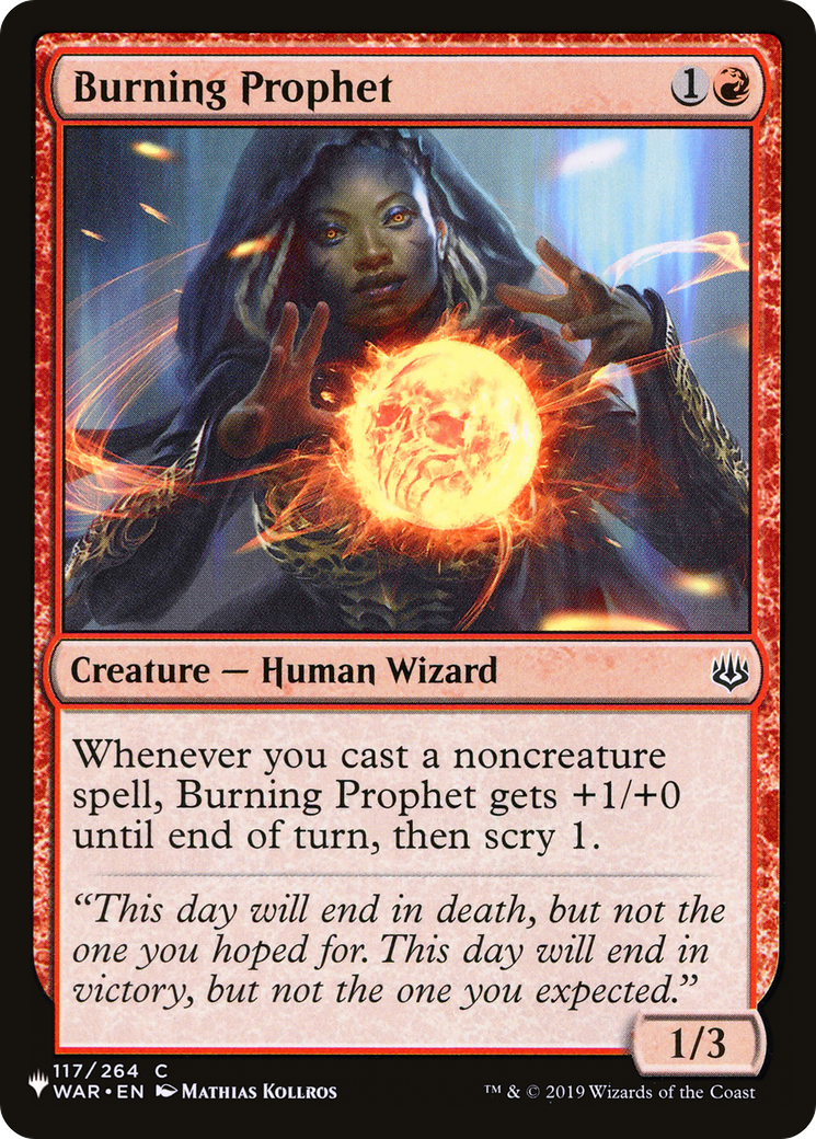 Burning Prophet [The List] | Lots Moore NSW